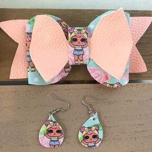 LOL bow & earrings set
